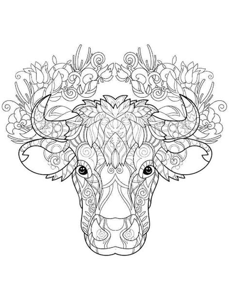 Mandala Cow Face Coloring Page - Download, Print Now!