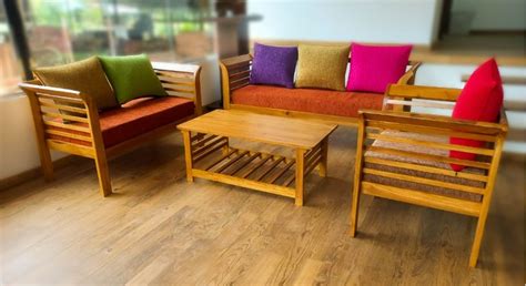 Wooden Sofa Set Teak 3:2:1 - Asian Lanka Marketing