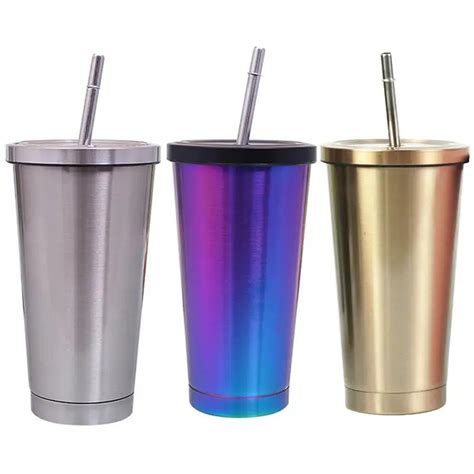 Stainless Steel Coffee Cup With Straw - Stainless Steel Coffee Mug with ...