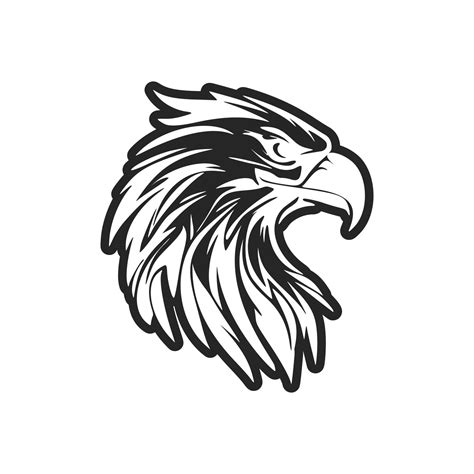 Eagle logo design of black and white vector artwork. 21395976 Vector ...