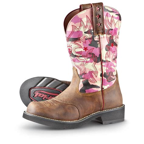 Women's Ariat® ProBaby Western Boots, Pink Camo - 188740, Cowboy & Western Boots at Sportsman's ...