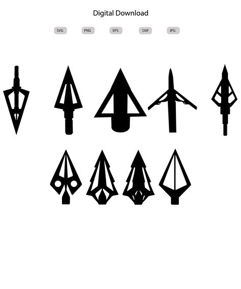 Broadhead Arrows Svg Broadhead Arrows Silhouette Broadhead Arrows Cut ...