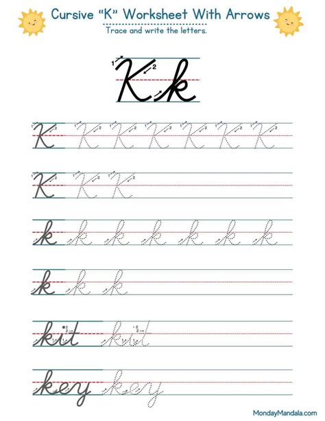 10 Cursive K Worksheets (Free Letter Writing Printables)