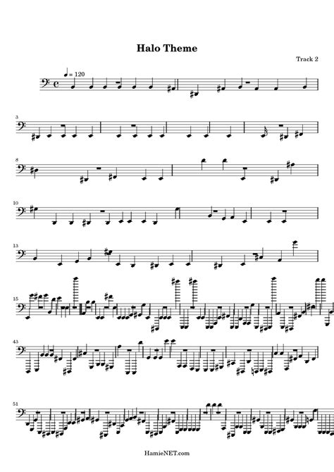 Halo Theme Sheet Music - Halo Theme Score • HamieNET.com