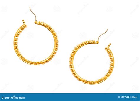 Pair of earrings isolated stock photo. Image of metal - 8157622