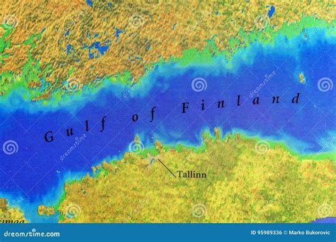 Geographic Map of European Gulf of Finland Stock Illustration ...