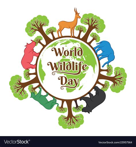 World wildlife day poster design Royalty Free Vector Image