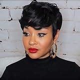 Amazon.com : Short Black Curly Wig for Women Short Pixie Wig Halloween Cosplay Wigs Short Curly ...