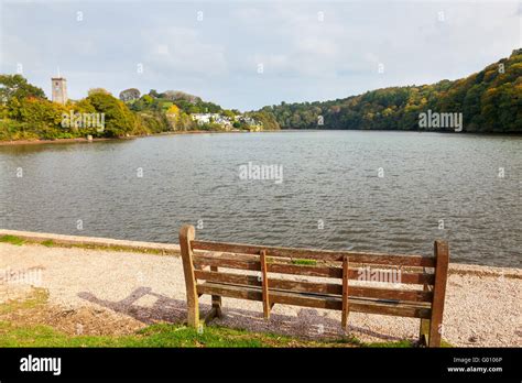 The tidal Mill Pond at Stoke Gabriel in the South Hams Devon England UK ...