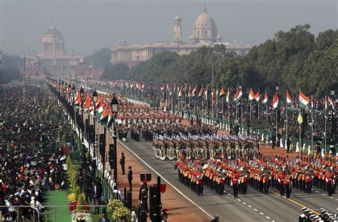 Hundreds of schoolchildren, folk dancers, and police and military ...