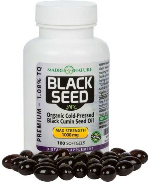 1x120 Softgels Premium Organic Black Cumin Seed Oil Capsules Max Strength 1000mg for sale online ...