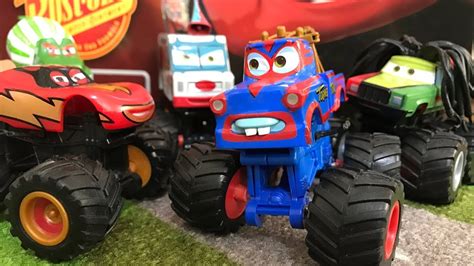 Disney Pixar Cars Toon : Monster Truck Mater & McQueen in my room. stop motion - YouTube