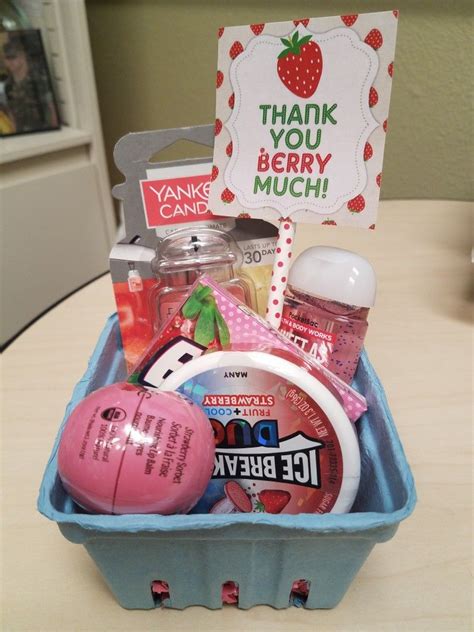 Thank You gift for employee staff teacher Thank you Berry much! | Teacher appreciation gifts diy ...