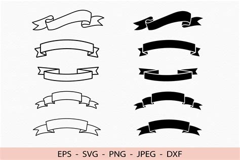 Banner Svg Ribbon File for Cricut Dxf Afbeelding door GreatSVG · Creative Fabrica