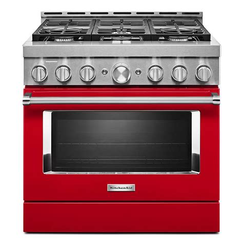 KitchenAid 36-inch 5.1 cu. ft. Smart Commercial-Style Gas Range with Self-Cleaning and Tru ...