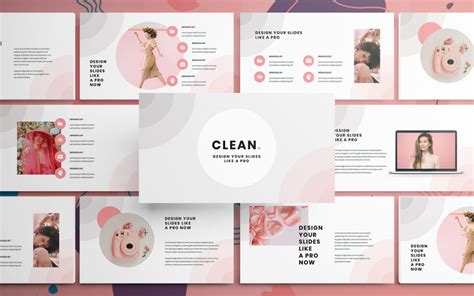 Clean Pink Google Slides Template #136943 - TemplateMonster