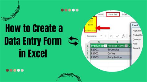 Excel Data Entry Format – How to Create a Data Entry Form in Excel ...