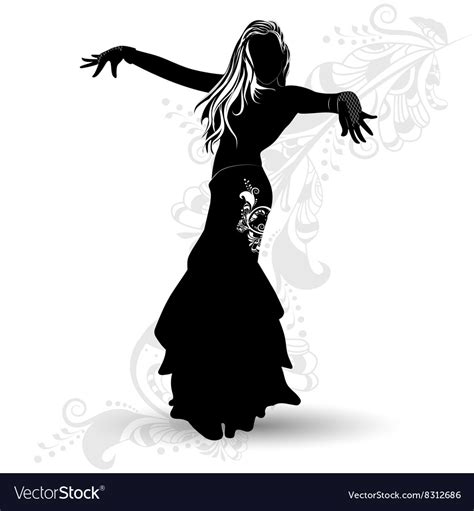 Silhouette belly dancer 1 Royalty Free Vector Image