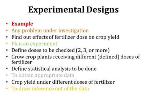 Lecture 17 Experimental Designs; Principles of Experimentation; Design ...