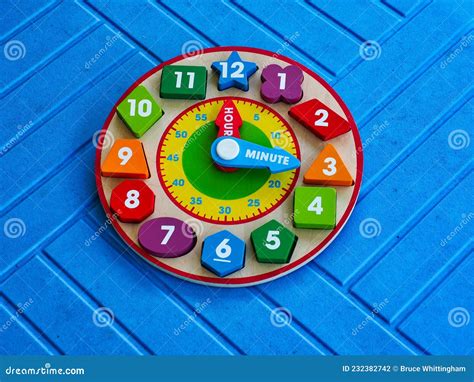 Colourful Kids Clock Puzzle Stock Photo - Image of clock, blue: 232382742