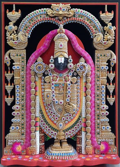 3D Painting of Venkateswara Swamy Embossed With Real Gold Foil Work and ...