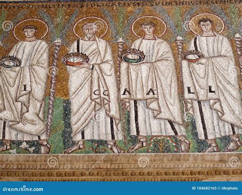 Mosaics In Basilica Of Sant`Apollinare Nuovo In Ravenna, Italy ...