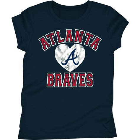 MLB Atlanta Braves Girls Short Sleeve Team Color Graphic Tee - Walmart.com - Walmart.com