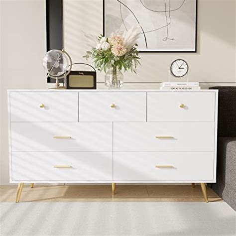 I Tested the Stunning White Dresser with Gold Handles - Here's Why It's a Must-Have in Every Home!