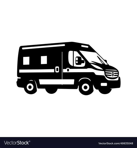 Ambulance silhouette graphic Royalty Free Vector Image