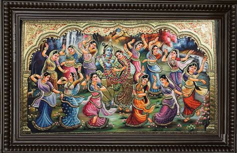 Krishna Leela Tanjore Paintings - Balaji Tanjore Art Gallery