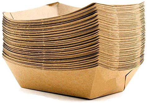 Buy 100 x Medium Brown Paper Cardboard Food Trays [600ml, 150mm x 210mm ...