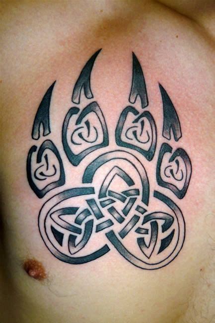 Celtic Bear Paw tattoo | Bear paw tattoos, Wolf tattoos, Paw tattoo