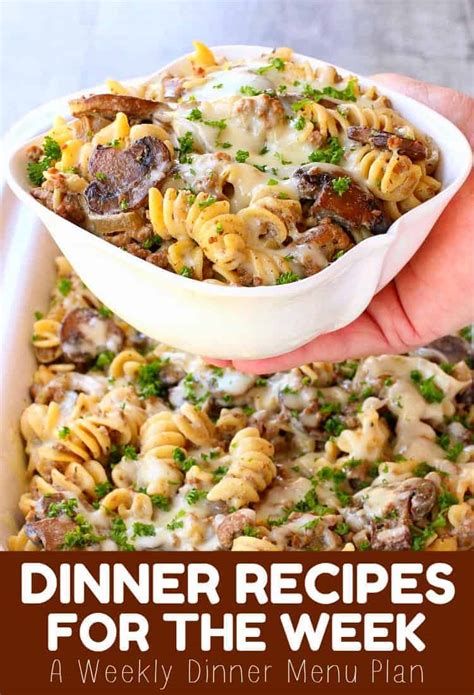 Dinner Recipes For The Week! | A Weekly Dinner Menu Planner