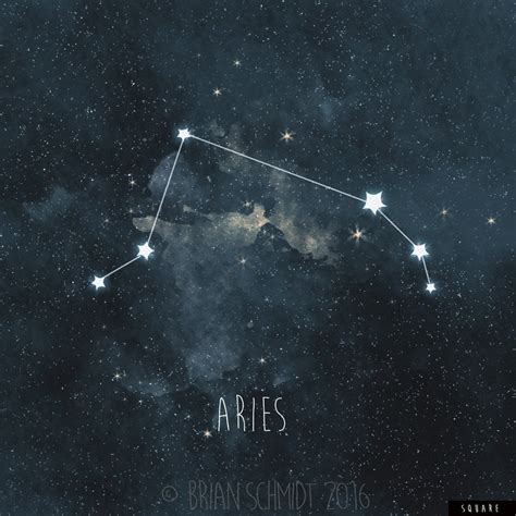 Aries Constellation Art Print Stars Room Decor Zodiac Wall