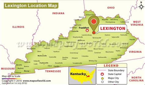 Where is Lexington, Kentucky? Location Map of Lexington USA