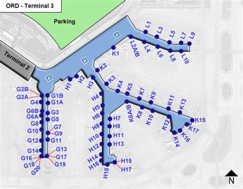 Chicago OHare Airport ORD Terminal 3 Map