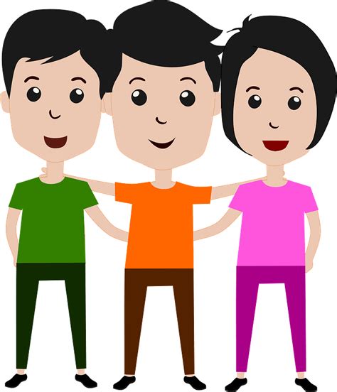 Three Friends clipart. Free download transparent .PNG | Creazilla