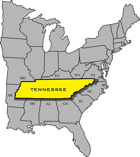 Map Of Tennessee And Surrounding States - Sheri Dorolice