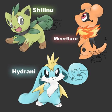 Fakemon starter pokemon | Pokemon starters, Pokemon eeveelutions, Pokemon