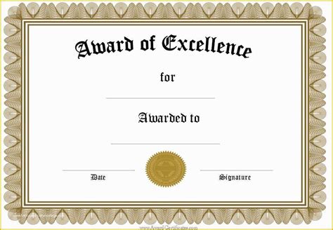 Award Certificate Template Free Of Free Funny Award Certificates ...