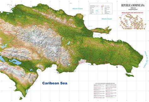 Mapa de la República Dominicana - Mapa Físico, Geográfico, Político, turístico y Temático.