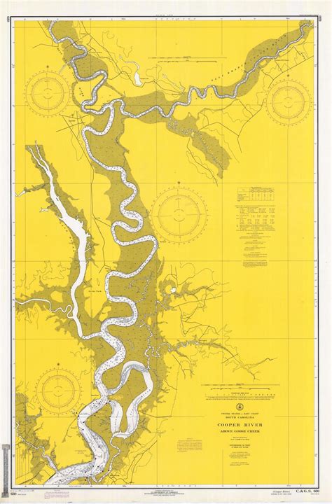 Cooper River Map South Carolina Historical Chart 1970 Nautical Chart Print - Etsy