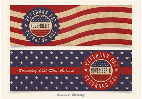 Free Veterans Day Vector Retro Banners - Download Free Vector Art ...