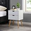 Sweetgo Modern Wooden Bedroom Nightstand End Side Table With 4 Anti ...