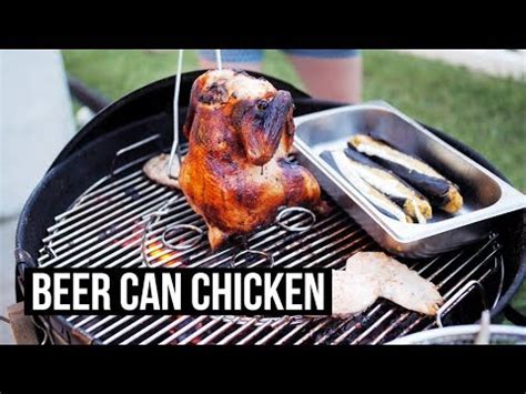 How To Make Beer Can Chicken On A Weber Grill 🐓 - YouTube