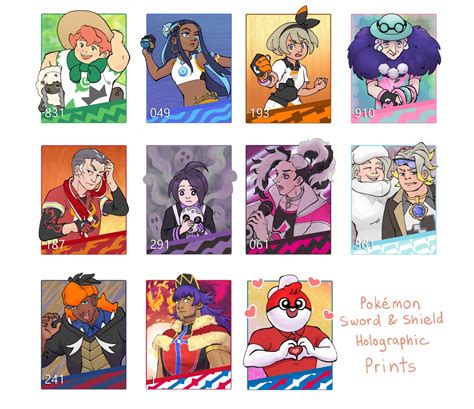 Pokemon Sword and Shield Galarian Gym Leaders Prints | Squidyjen