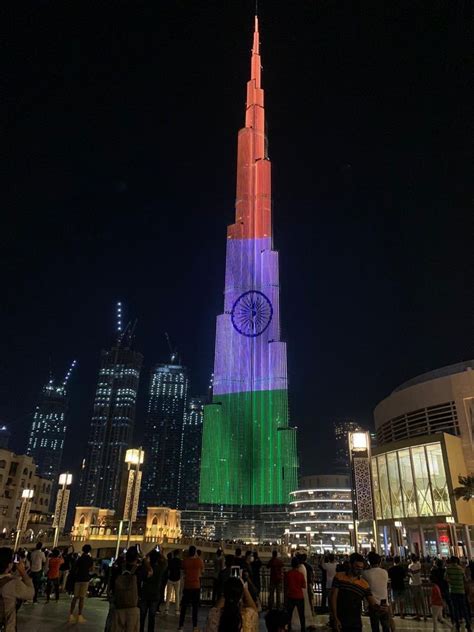 indian flag on burj khalifa on Indian Independence Day #ProudIndian