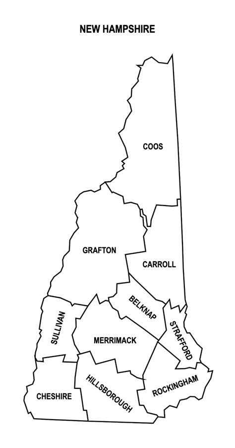 Laminated Map County Outline Map Of New Hampshire Pos - vrogue.co