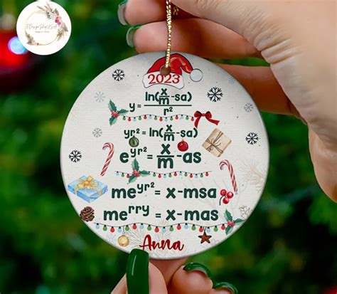 Personalized Math Teacher Ornament, Math Equation Christmas Tree Ornament, Santa's Favorite ...