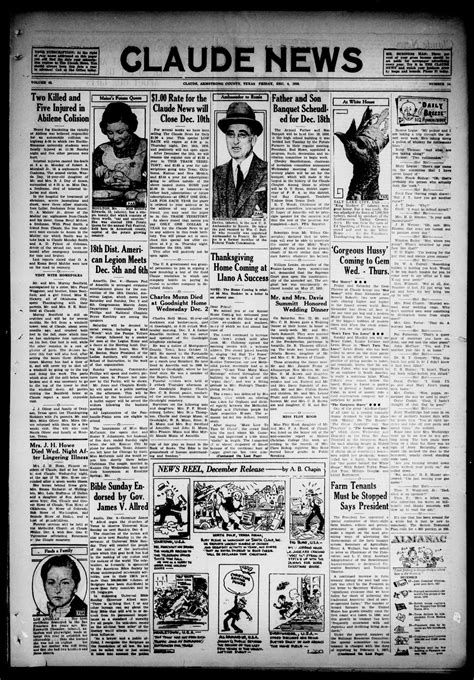 Claude News (Claude, Tex.), Vol. 48, No. 14, Ed. 1 Friday, December 4, 1936 - The Portal to ...